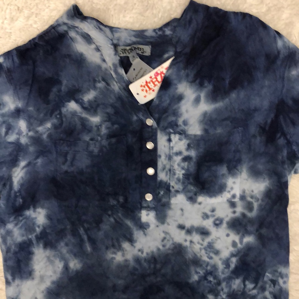 TRAMP blue tie dye Tunic New with Tags - Picture 3 of 8